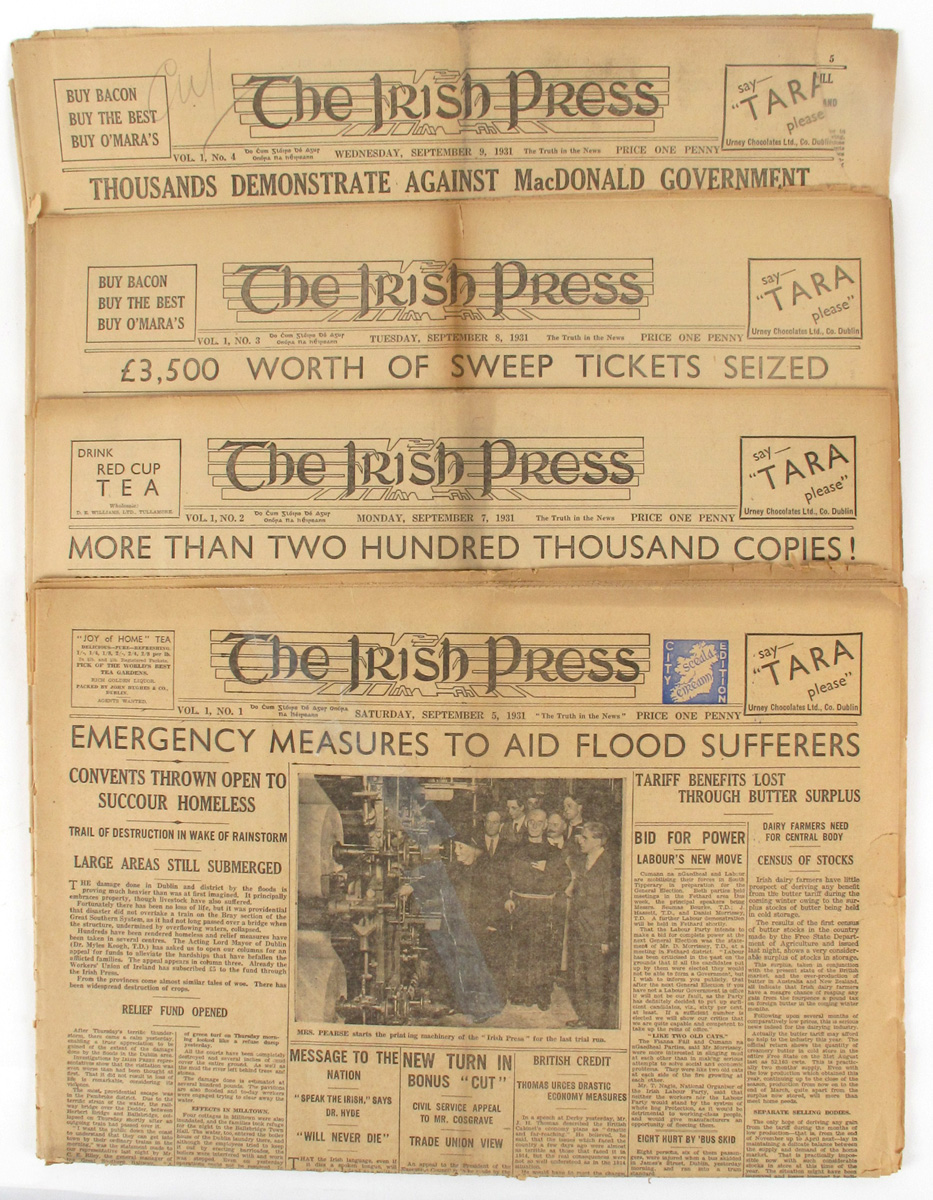 1931 The Irish Press" Vol. 1, No's 1 - 4." at Whyte's Auctions