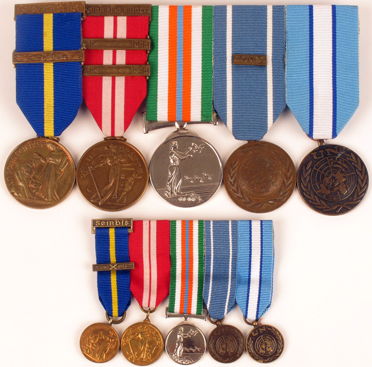 An Irish Defence Forces group of five medals, with five miniatures at Whyte's Auctions
