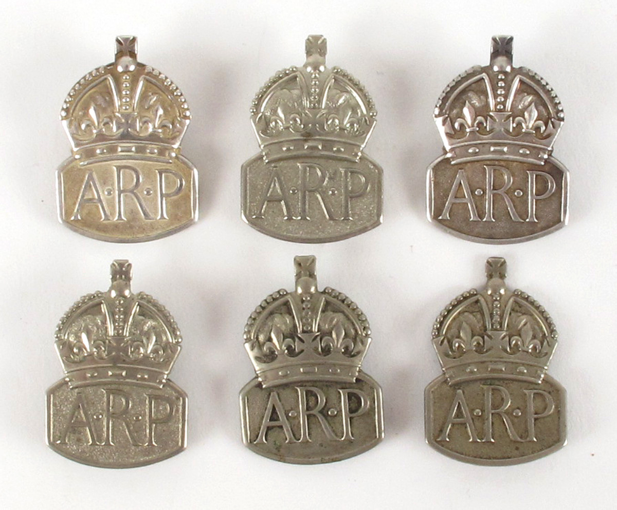1937-1945 Collection of Air Raid Precaution Wardens' lapel badges. at Whyte's Auctions