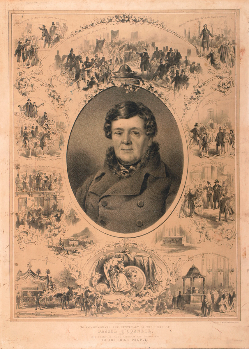 Daniel O'Connell Centenary of His Birth. 1875 Commemorative lithograph. at Whyte's Auctions