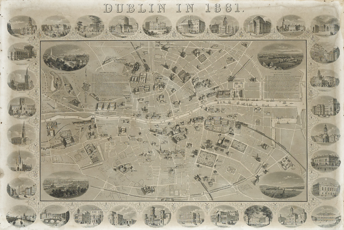 Dublin 1861, Illustrated map of the City. at Whyte's Auctions