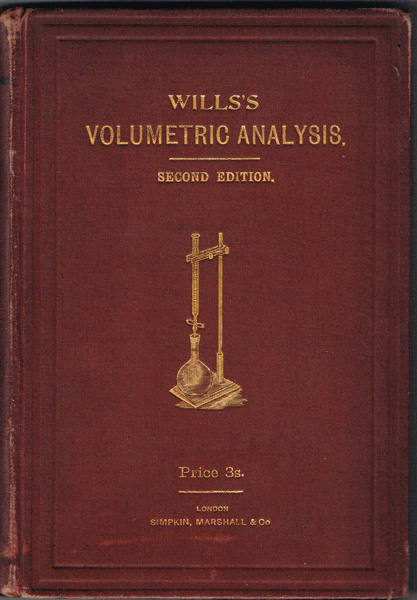 Wills's Volumetric Analysis, second edition at Whyte's Auctions