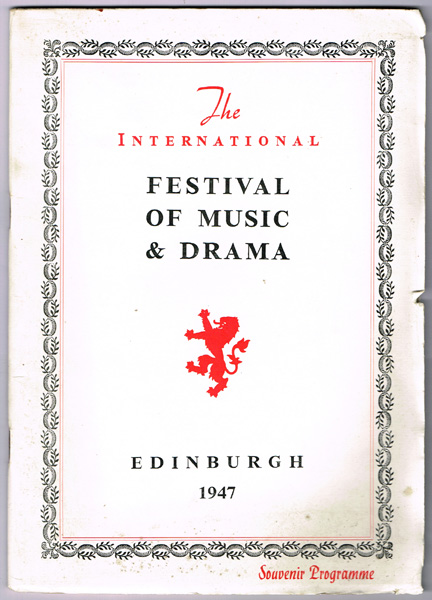 1947. The First Edinburgh Festival, collection of programmes and playbills. at Whyte's Auctions
