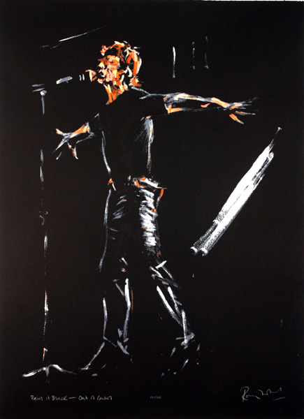 Rolling Stones, 'Paint It Black - Out of Control', Portrait of Mick Jagger by Ronnie Wood. at Whyte's Auctions