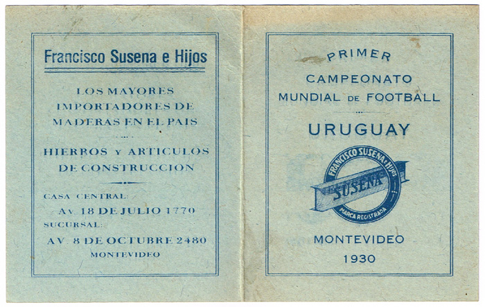 Football, collection including 1930 Uruguay World Cup ephemera. at Whyte's Auctions
