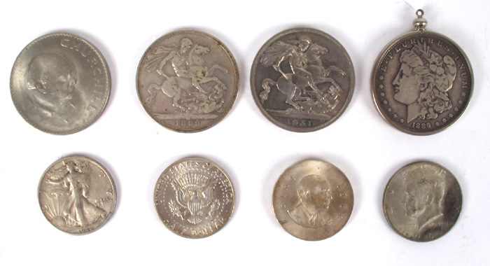 Silver coins of GB, USA and Ireland, at Whyte's Auctions
