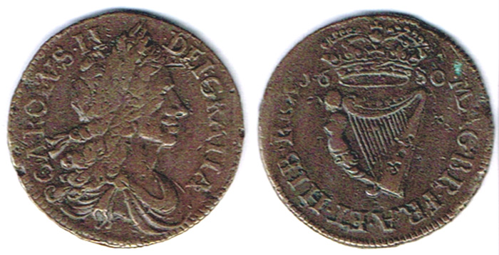 Ireland. Charles II. Halfpenny, 1680. at Whyte's Auctions