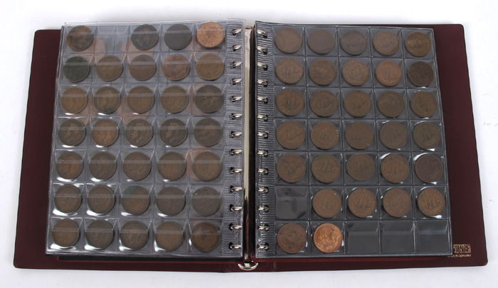 Collection of English coins in an album. at Whyte's Auctions