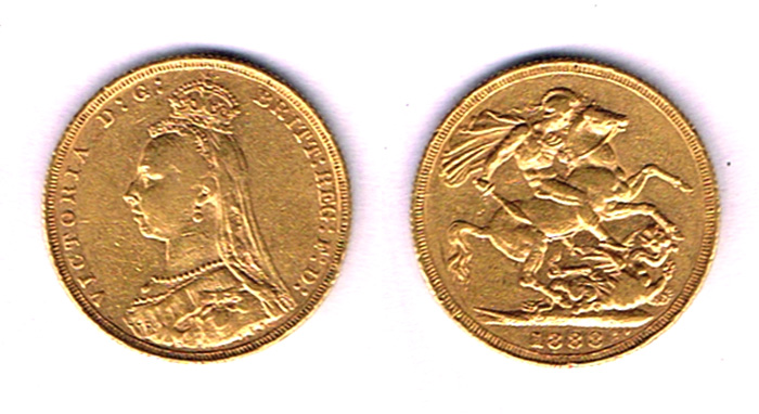 Victoria. Gold sovereigns, Jubilee Head, 1888 and 1893. at Whyte's Auctions