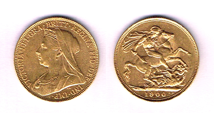 Victoria gold sovereigns, 1900 and 1901. at Whyte's Auctions