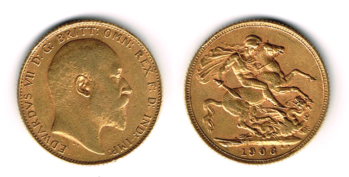 George V, Edward VII and George VI gold sovereigns. at Whyte's Auctions