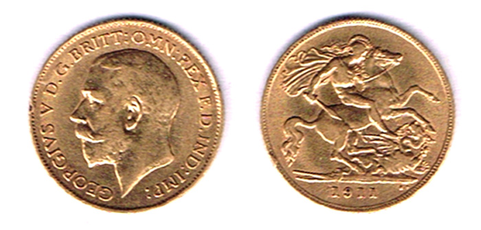 George V gold half sovereign 1911. at Whyte's Auctions