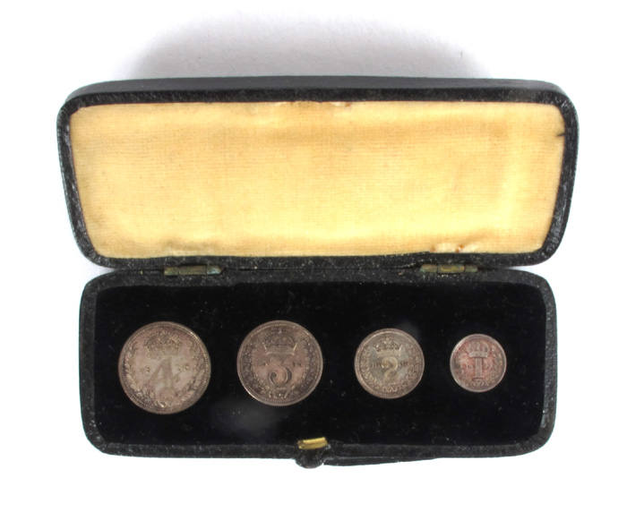 1935 Maundy Money - fourpence, threepence, twopence and one penny. at Whyte's Auctions
