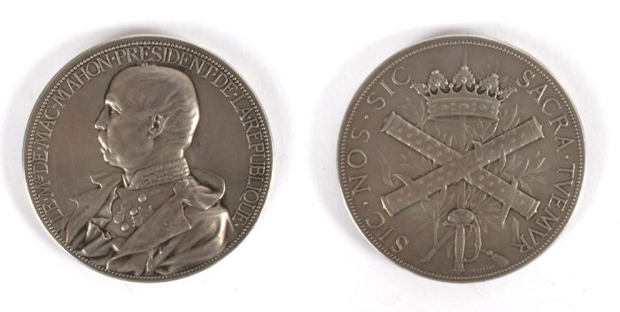 Collection of silver medals at Whyte's Auctions