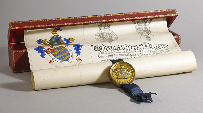 1897. Grant of Arms to Daniel Tallon, Nationalist High Sheriff of Dublin. at Whyte's Auctions