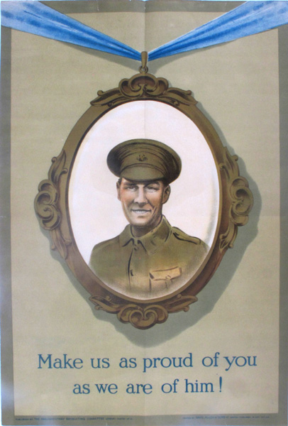 1914-18 Recruiting poster and an honourable discharge certificate to a Royal Dublin Fusilier. at Whyte's Auctions