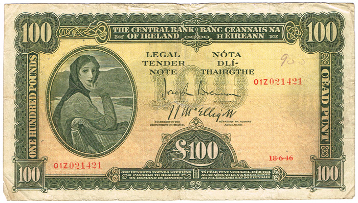 Central Bank 'Lady Lavery' One Hundred Pounds 18-6-46 at Whyte's Auctions
