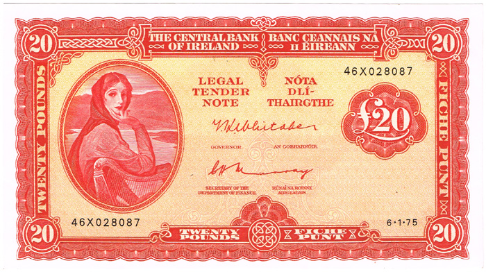Central Bank 'Lady Lavery' Twenty Pounds collection 1975 at Whyte's Auctions
