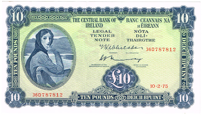 Central Bank 'Lady Lavery' Ten Pounds collection 1975 at Whyte's Auctions
