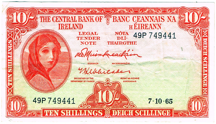 Central Bank 'Lady Lavery' Ten Shillings collection 1965-68 at Whyte's Auctions