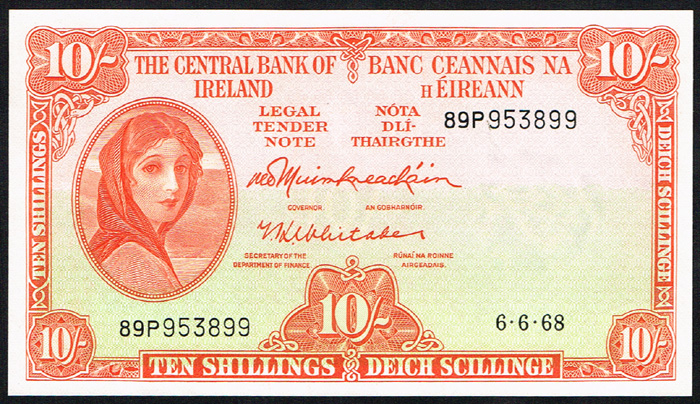 Central Bank 'Lady Lavery' Ten Shillings, 6-6-68 (9) and others. at Whyte's Auctions