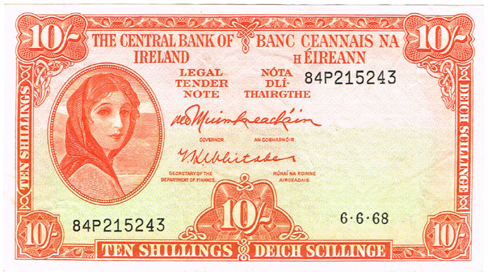 Central Bank 'Lady Lavery' Ten Pounds, Five Pounds, One Pound and Ten Shillings collection 1946-72 at Whyte's Auctions
