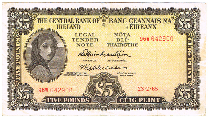 Central Bank 'Lady Lavery' One Pound, Five Pounds and Ten Shillings collection 1952-1975 at Whyte's Auctions