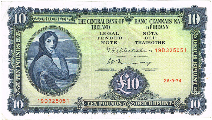 Central Bank 'Lady Lavery' Five Pounds, Ten Pounds and Twenty Pounds collection 1957-76 at Whyte's Auctions