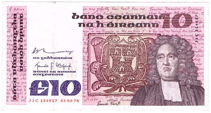 Central Bank of Ireland 'B Series' Ten Pounds, Five Pounds and One Pound collection 1976-79 at Whyte's Auctions