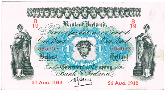 Northern Ireland. Small collection One Pound to Twenty Pounds, 1929-1990. at Whyte's Auctions
