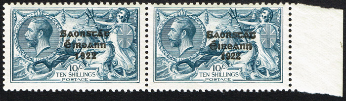 Ireland. 1927 Free State overprint by government printer - Wide and Narrow Date se-tenant pairs mint. at Whyte's Auctions