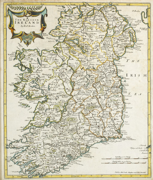 1722 Map by Robert Morden, The Kingdom of Ireland. at Whyte's Auctions