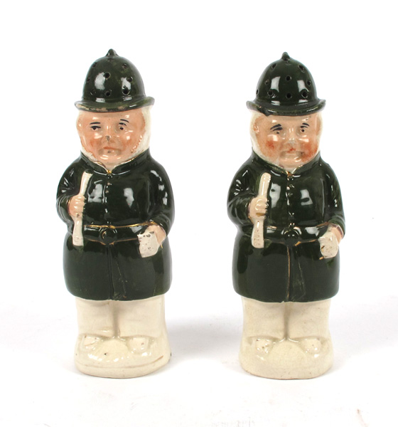 Victorian Staffordshire figures of policemen at Whyte's Auctions