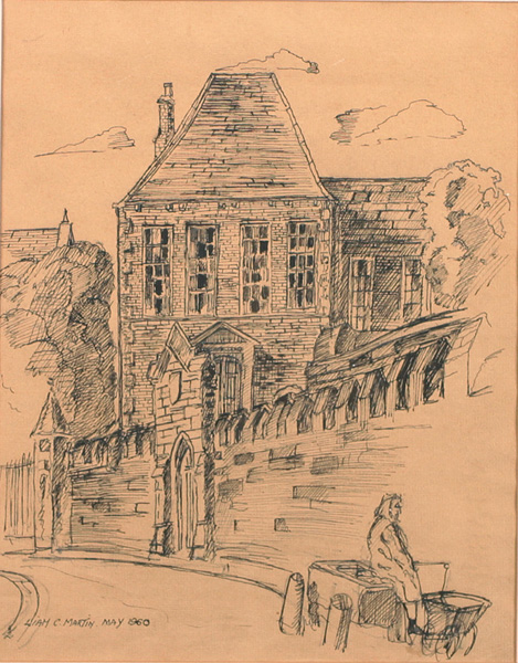 1960 Dublin, view of Marsh's Library, by Liam. C Martin (1934-1998) at Whyte's Auctions