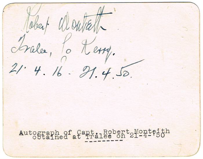 1916 Rising, Captain Robert Monteith, autograph signature. at Whyte's Auctions