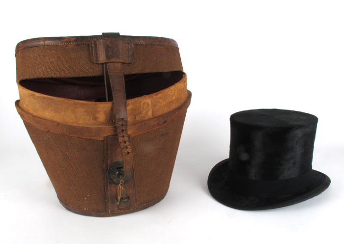Circa 1920, silk top hat and case. at Whyte's Auctions