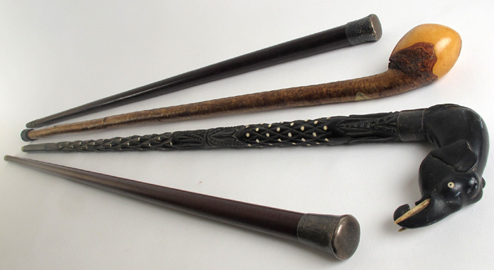 A collection of four various canes at Whyte's Auctions