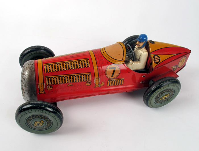 1950s Mettoy 'Giant' clockwork tin plate racing car at Whyte's Auctions