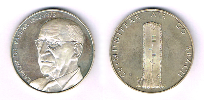 1975 silver medals commemorating Eamon de Valera by Spink. at Whyte's Auctions
