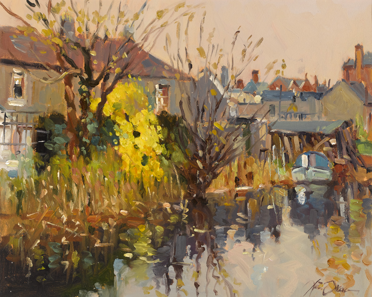 SPRING, NEAR GRAND CANAL, BAGGOT STREET, DUBLIN by Liam Treacy (1934-2004) at Whyte's Auctions