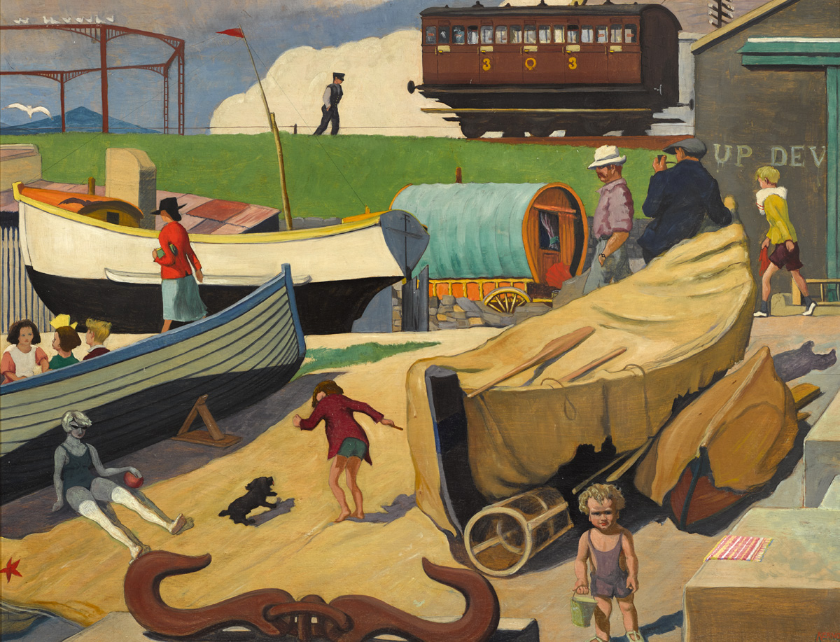 [MISCELLANEOUS OBJECTS], NORTH BRAY HARBOUR, COUNTY WICKLOW, 1935 by Harry Kernoff RHA (1900-1974) RHA (1900-1974) at Whyte's Auctions