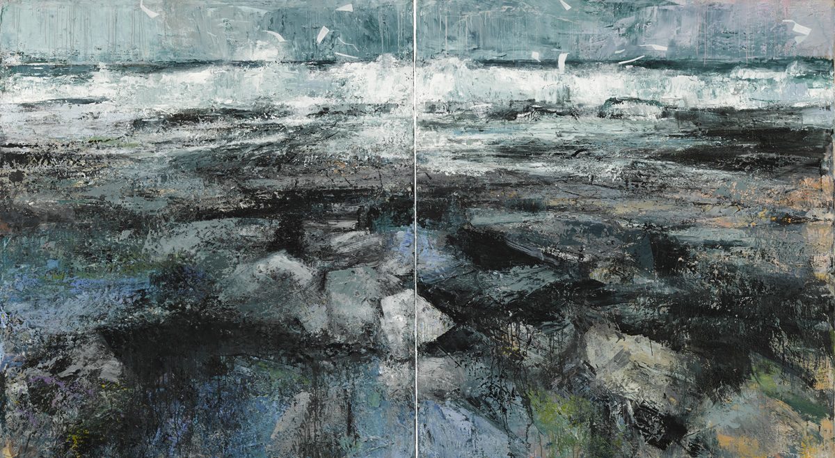 OCEAN FREQUENCY DIPTYCH, 2012 by Donald Teskey RHA (b.1956) at Whyte's Auctions