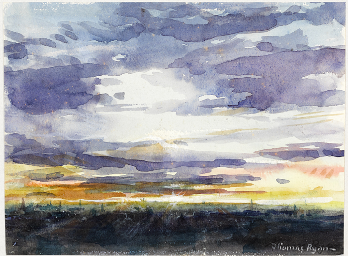 LANDSCAPE AT DUSK by Thomas Ryan PPRHA (b.1929) at Whyte's Auctions
