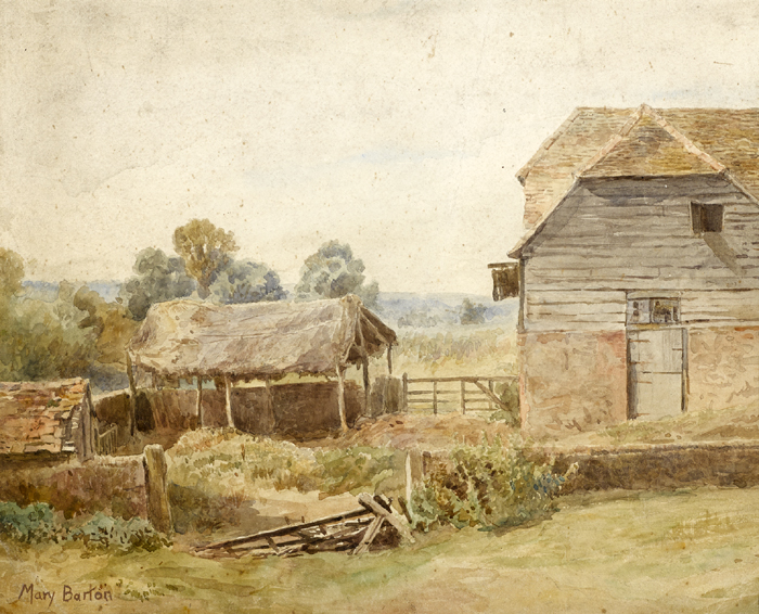 PASTORAL SCENE WITH OUTHOUSES by Mary Georgina Barton SWA (1861-1949) at Whyte's Auctions