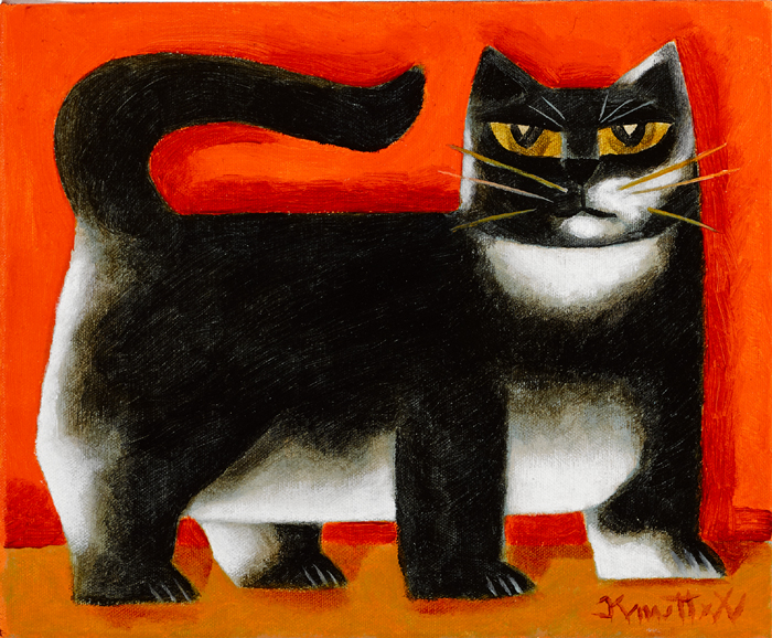 BLACK AND WHITE CAT by Graham Knuttel (b.1954) at Whyte's Auctions