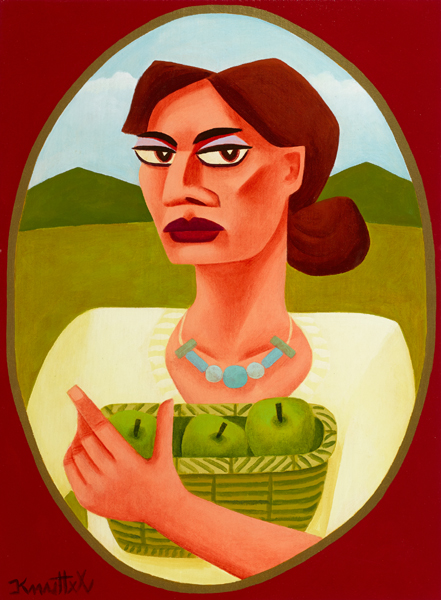 PORTRAIT OF A LADY WITH APPLES by Graham Knuttel (b.1954) at Whyte's Auctions