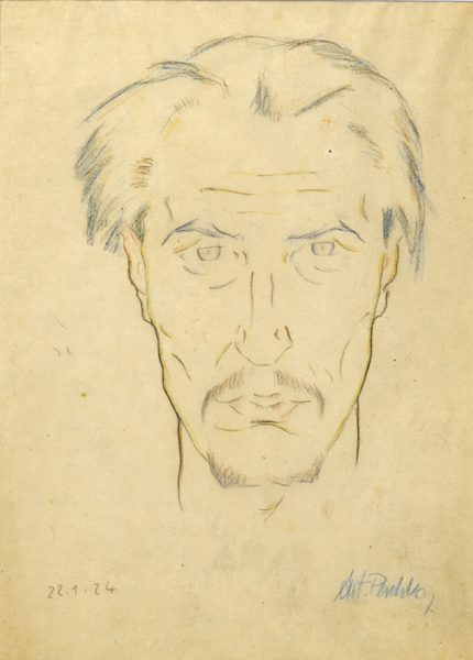 PORTRAIT OF A MAN, 1924 by Anton Emanuel Peschka sold for �300 at Whyte's Auctions