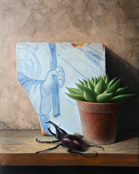 STILL LIFE WITH PORTUGUESE TILE by Stuart Morle (b.1960) at Whyte's Auctions