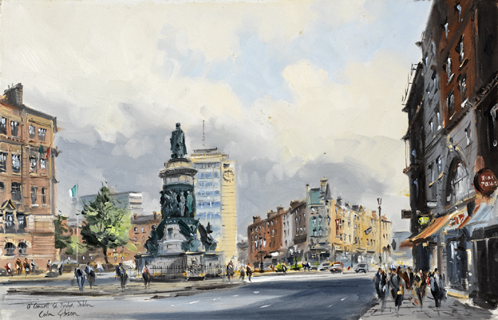 O'CONNELL STREET BRIDGE, DUBLIN and TRINITY COLLEGE, DUBLIN (A PAIR) by Colin Gibson RUA (b.1948) at Whyte's Auctions