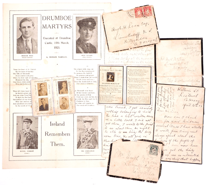 1923 Drumboe Massacre, letters and ephemera. at Whyte's Auctions